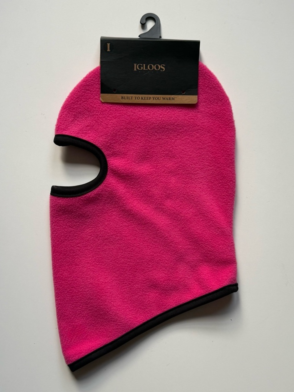 Igloos Girls Pink Microfleece Balaclava with Black Trim - Size OS (2T-4T)